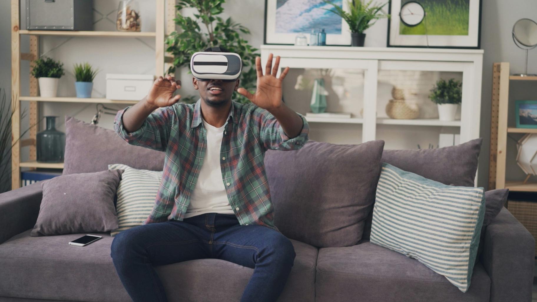 Mobile AR game showing virtual creatures in real environment